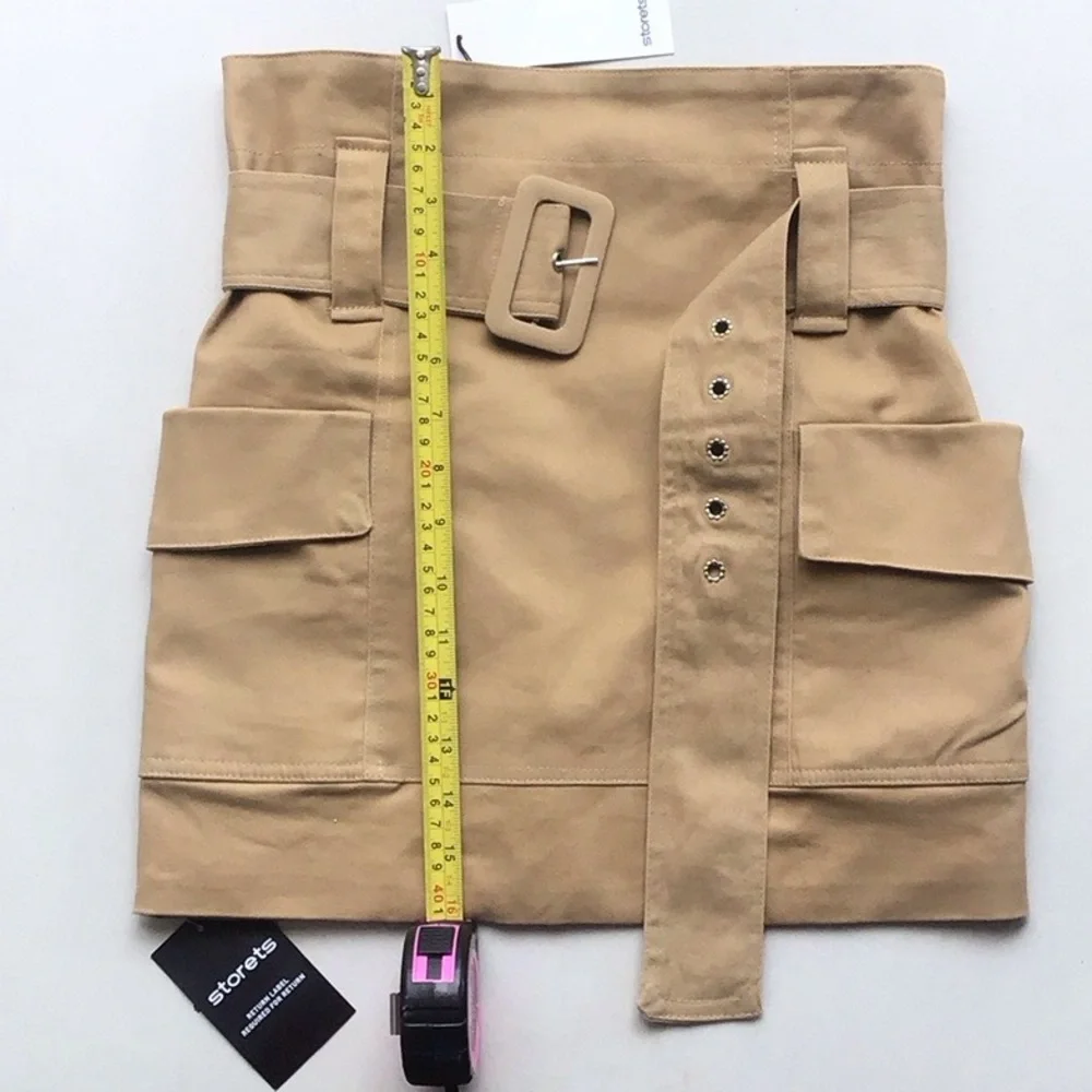 Storets Cora cargo mini skirt Beige Belted Skirt
